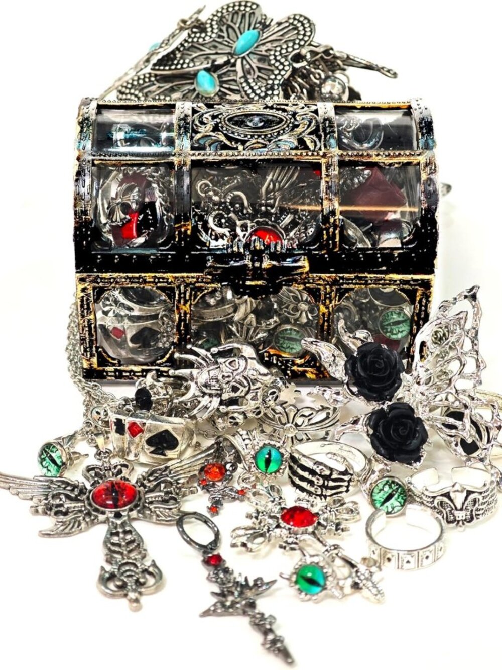 Mystery Jewelry Jar - 40-45 Pcs Gothic & Bohemian Jewelry Set, Unique Gift Box